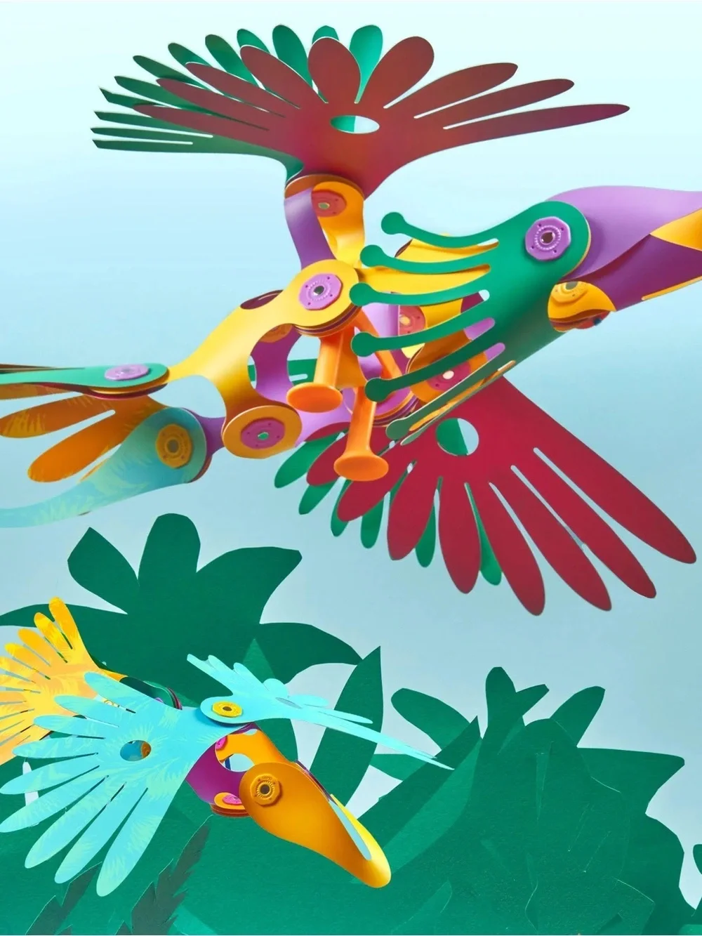 New Clixo Tropical Birds Pack Magnetic STEAM Building Toy Set Custom Wing-Flap
