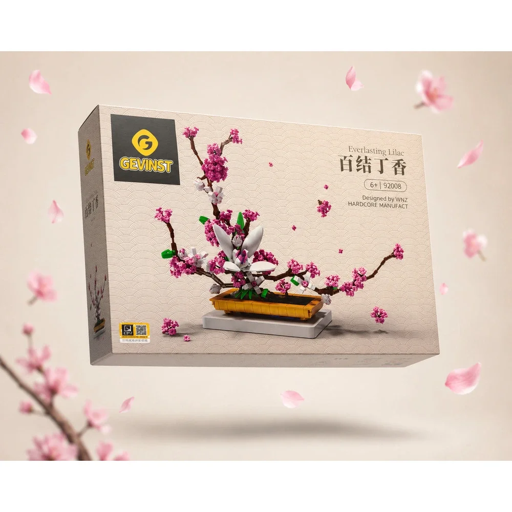 GEVINST 92008 Everlasting Lilac Building Blocks Bonsai Tree Model Kit New Sealed