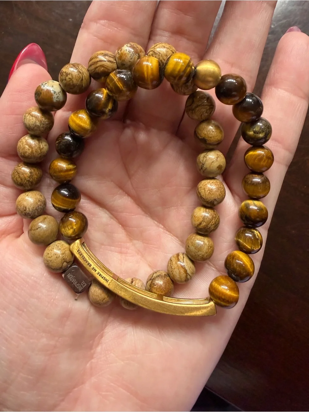 Brown Wood Bead Men's Bracelet - Inspired Tribal Style