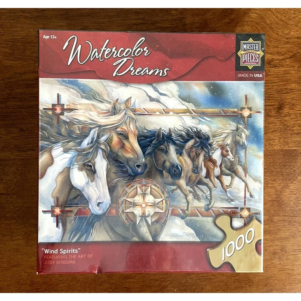 Wind Spirits Watercolor Dreams Puzzle Horses Jody Bergsma 1000 Pcs Brand New