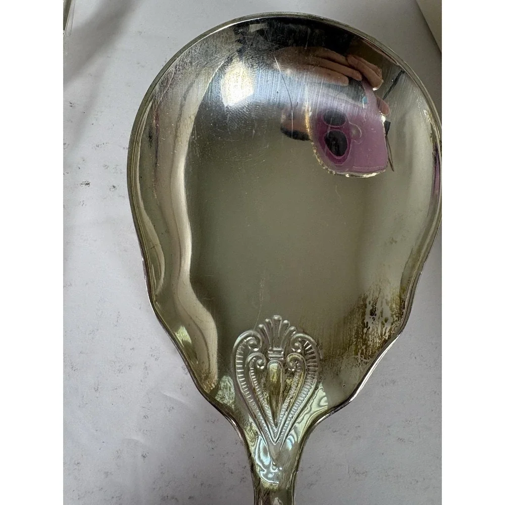 Sheffield Silver Co Salad Serving Set Spoon Fork Silverplate w Box VTG