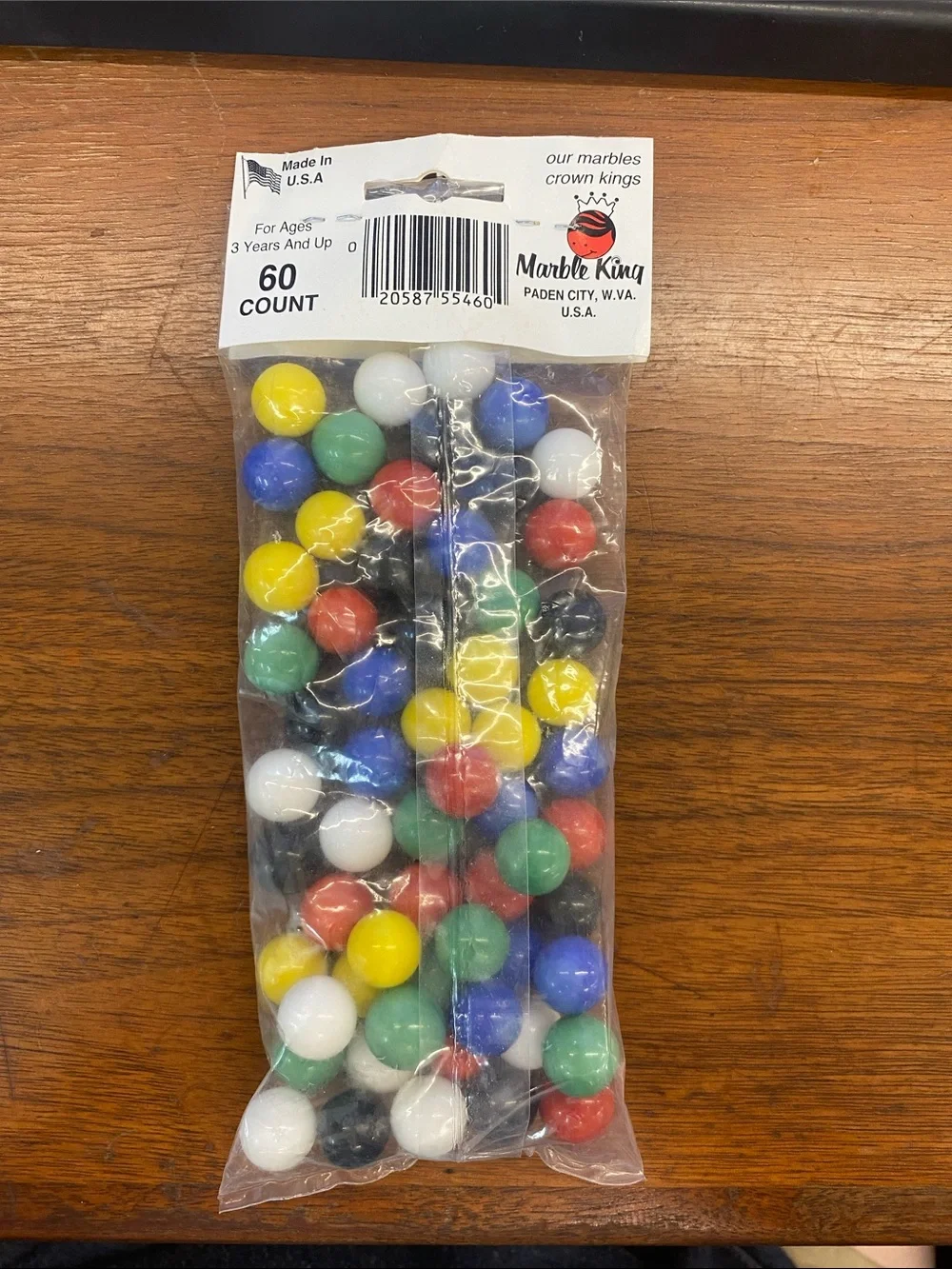 Marble King 60-Count American Made Glass Marbles - Multi Color