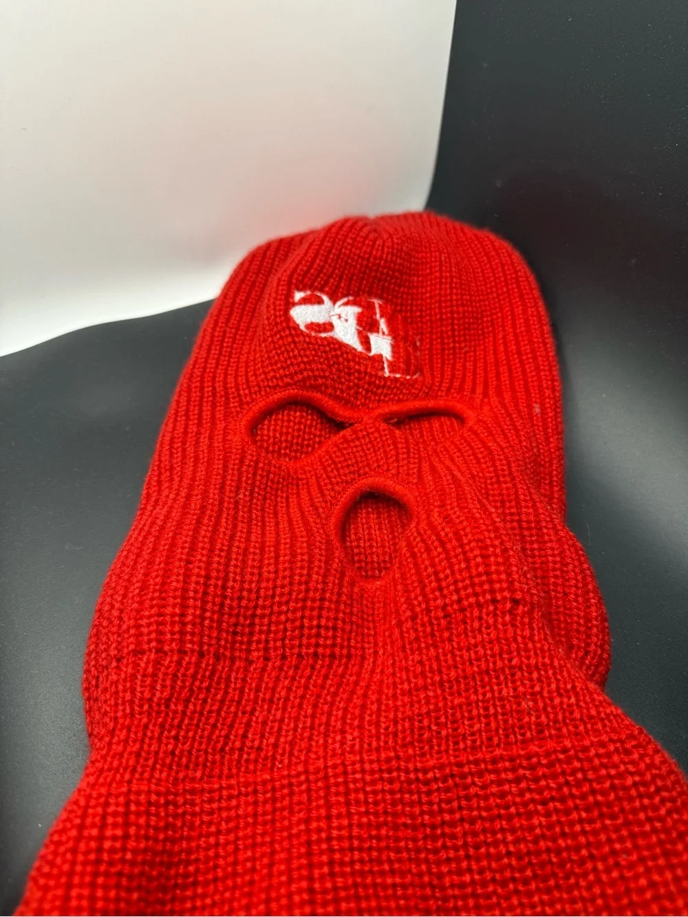 Red Knit Balaclava Face Mask for Men
