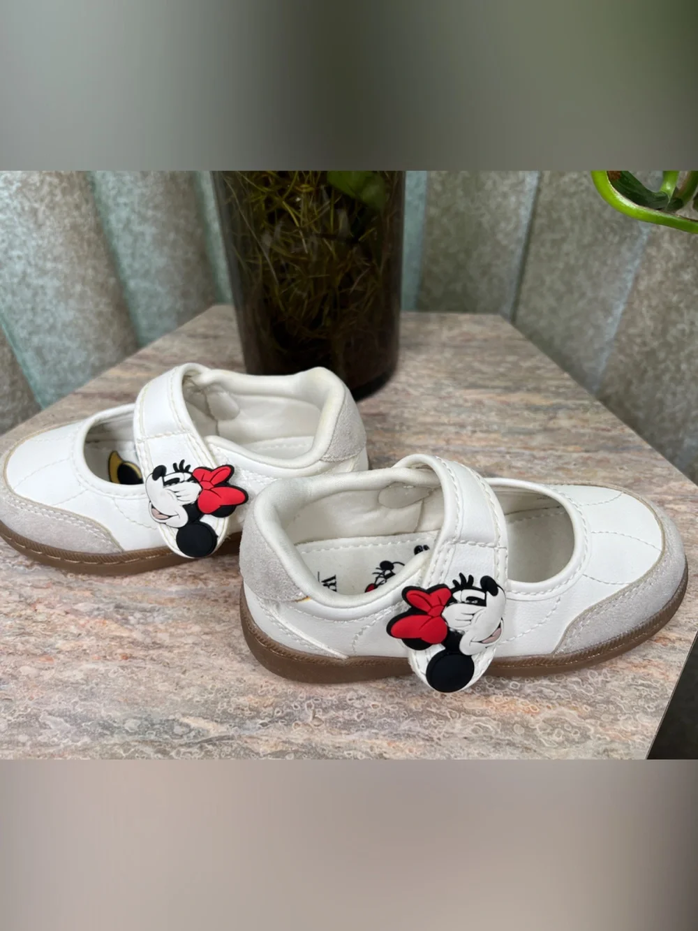 Zara White Minnie Mouse Mary Jane Walker Shoes US Baby 7 Euro 23