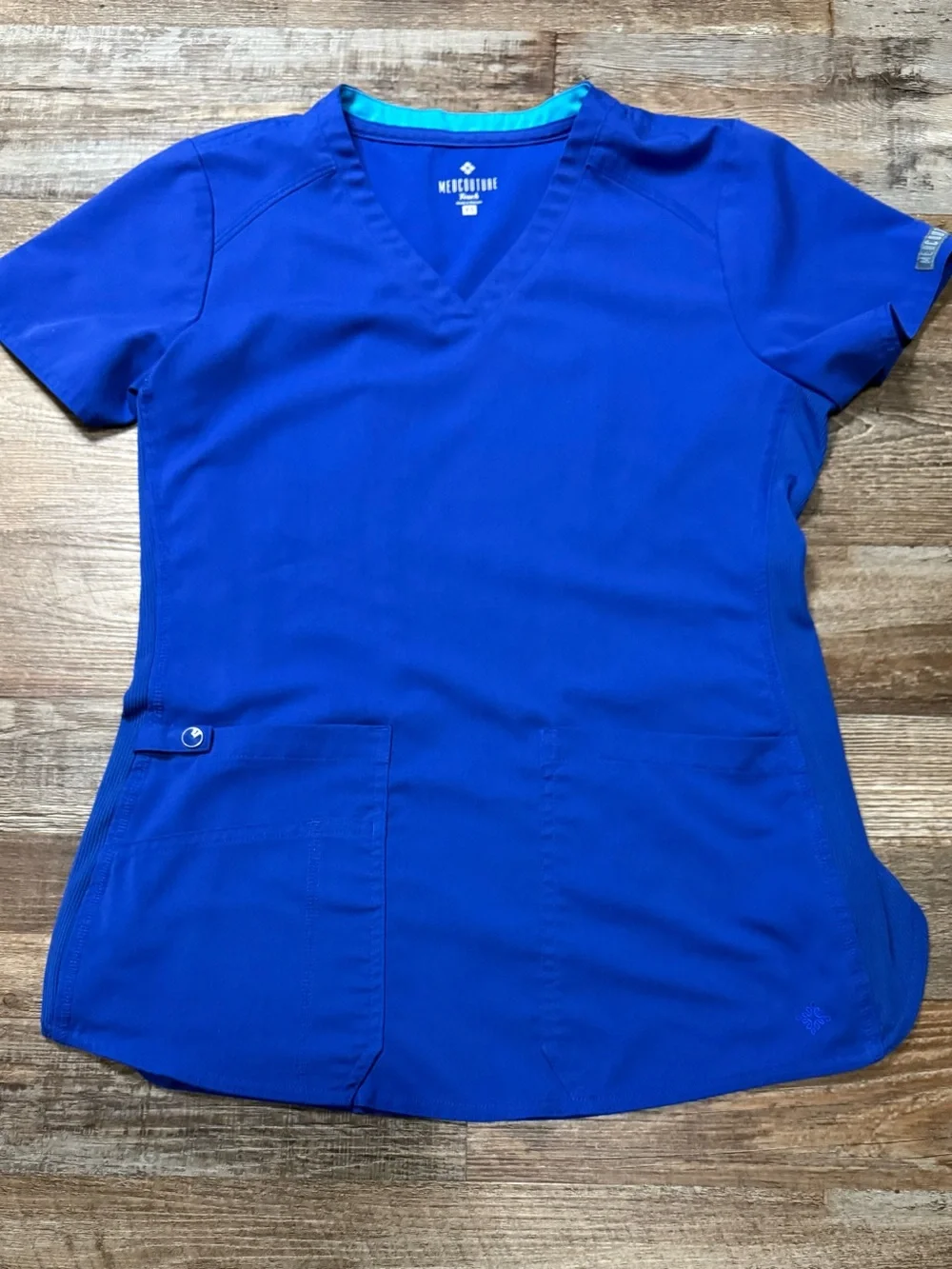Med Couture Royal Blue Scrub Top and Pants Set