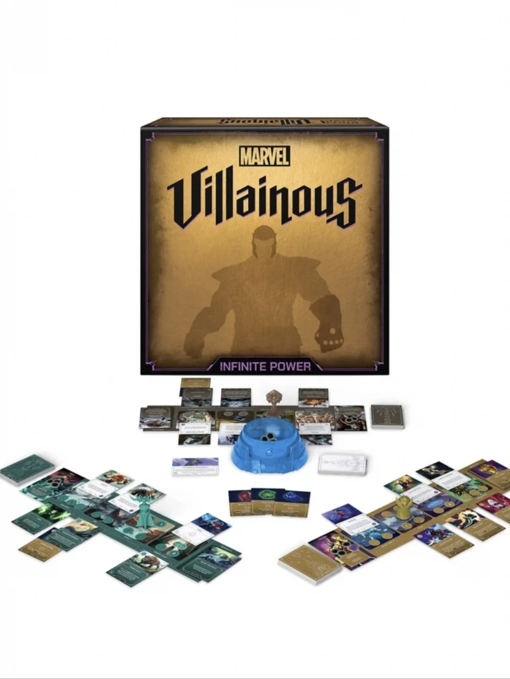 NOB MARVEL VILLAINOUS INFINITE POWER BOARD GAME GOLD BOX ARTWORK COMPLETE GAME