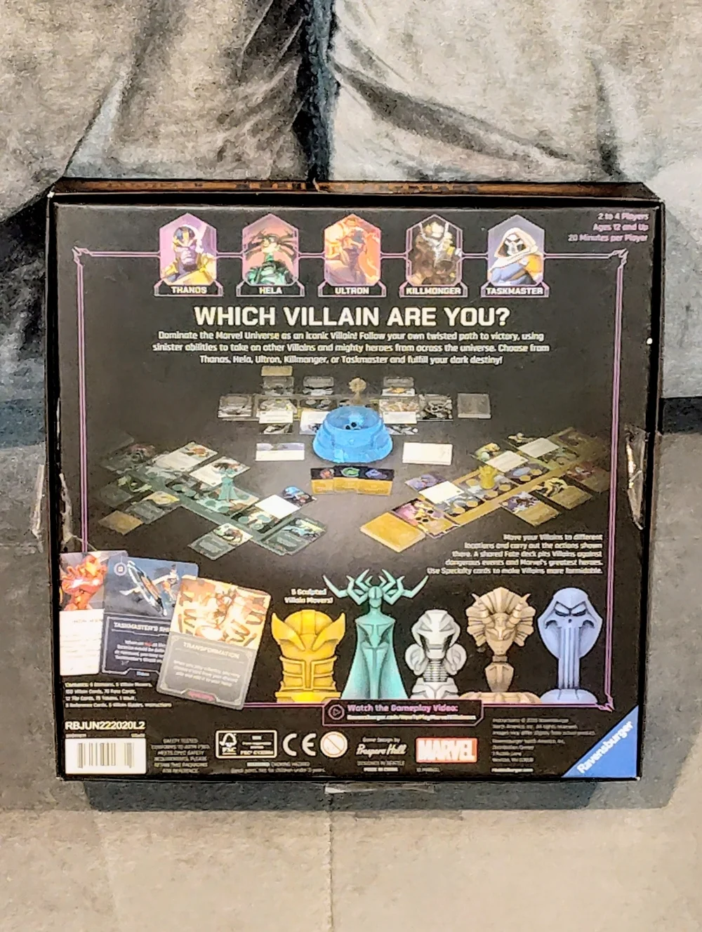 NOB MARVEL VILLAINOUS INFINITE POWER BOARD GAME GOLD BOX ARTWORK COMPLETE GAME