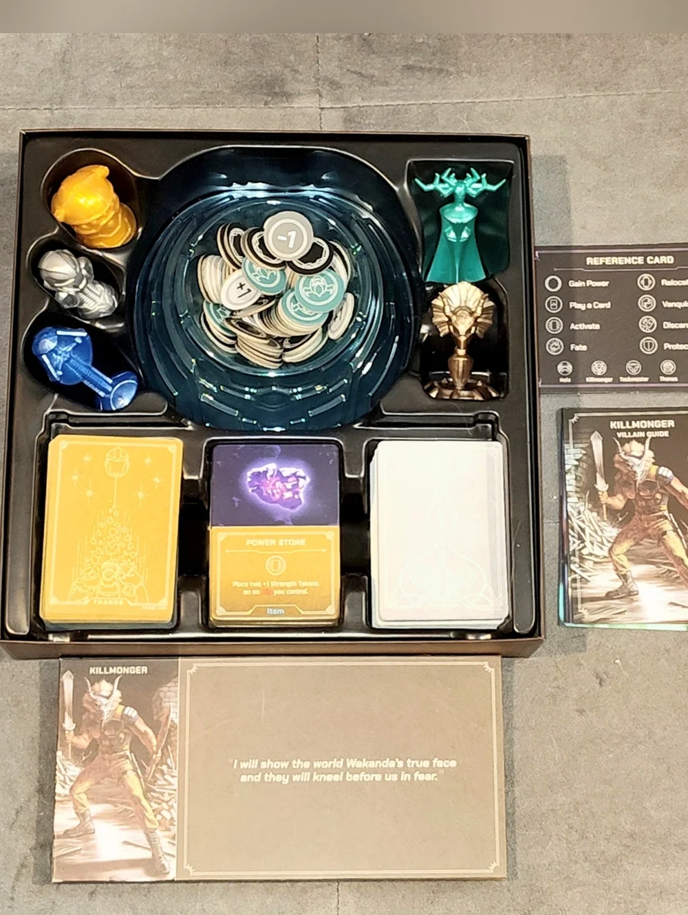 NOB MARVEL VILLAINOUS INFINITE POWER BOARD GAME GOLD BOX ARTWORK COMPLETE GAME