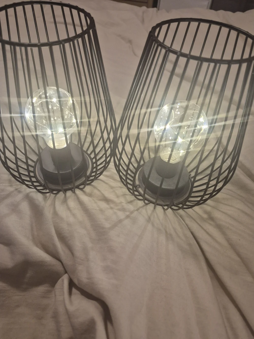 Black Wire Cage Table Lamps - Unbranded Modern Home Accent