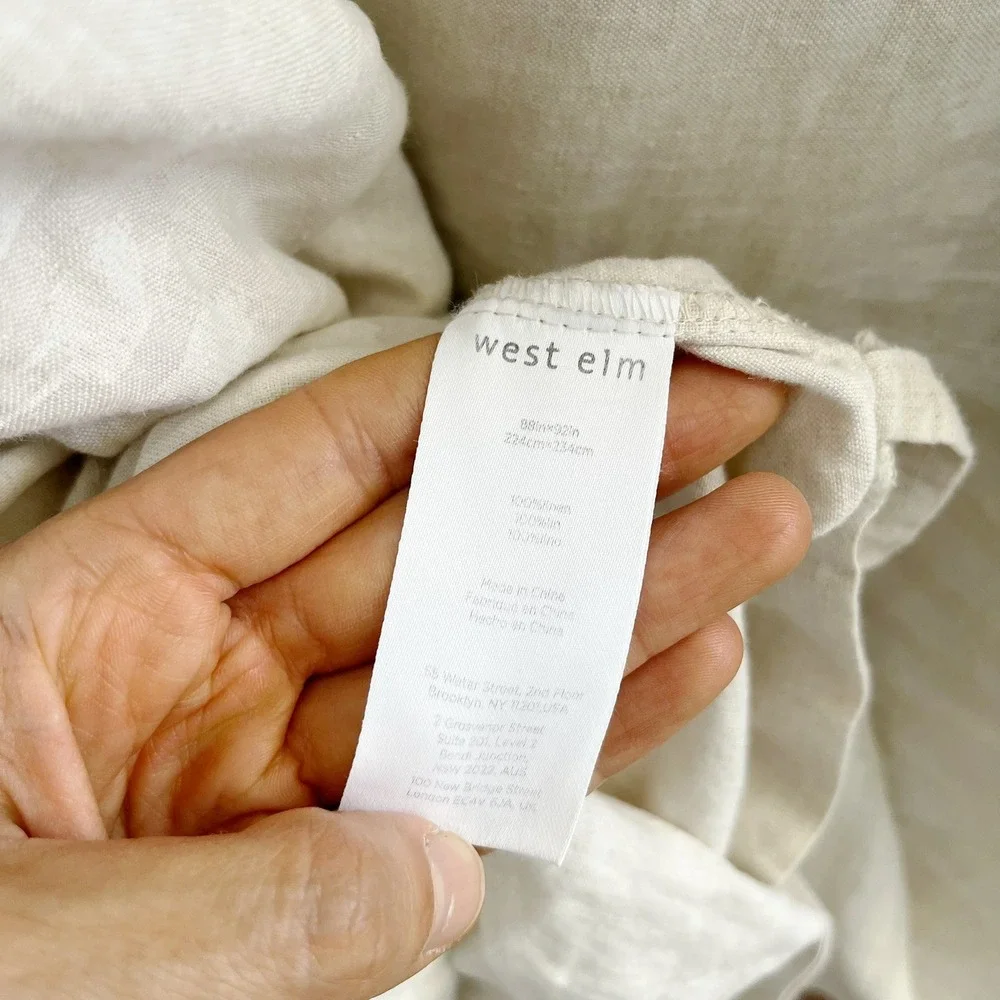 WEST ELM 100% Linen Duvet Cover Size Full/Queen Size