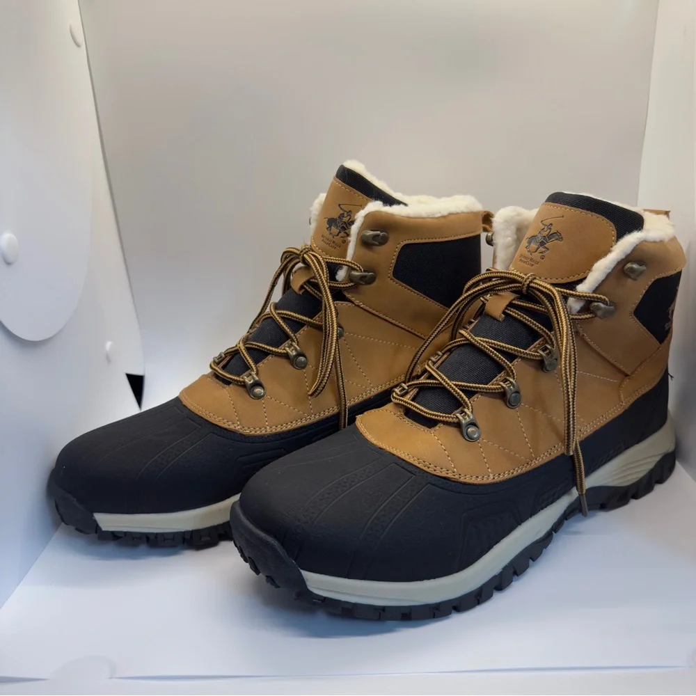 Men's Beverly Hills Polo Club Brown and Black Insulated Winter Boots