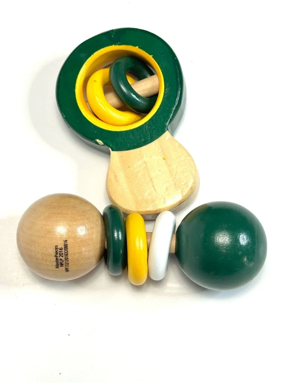 Green Bay Packers Wooden Baby Rattles