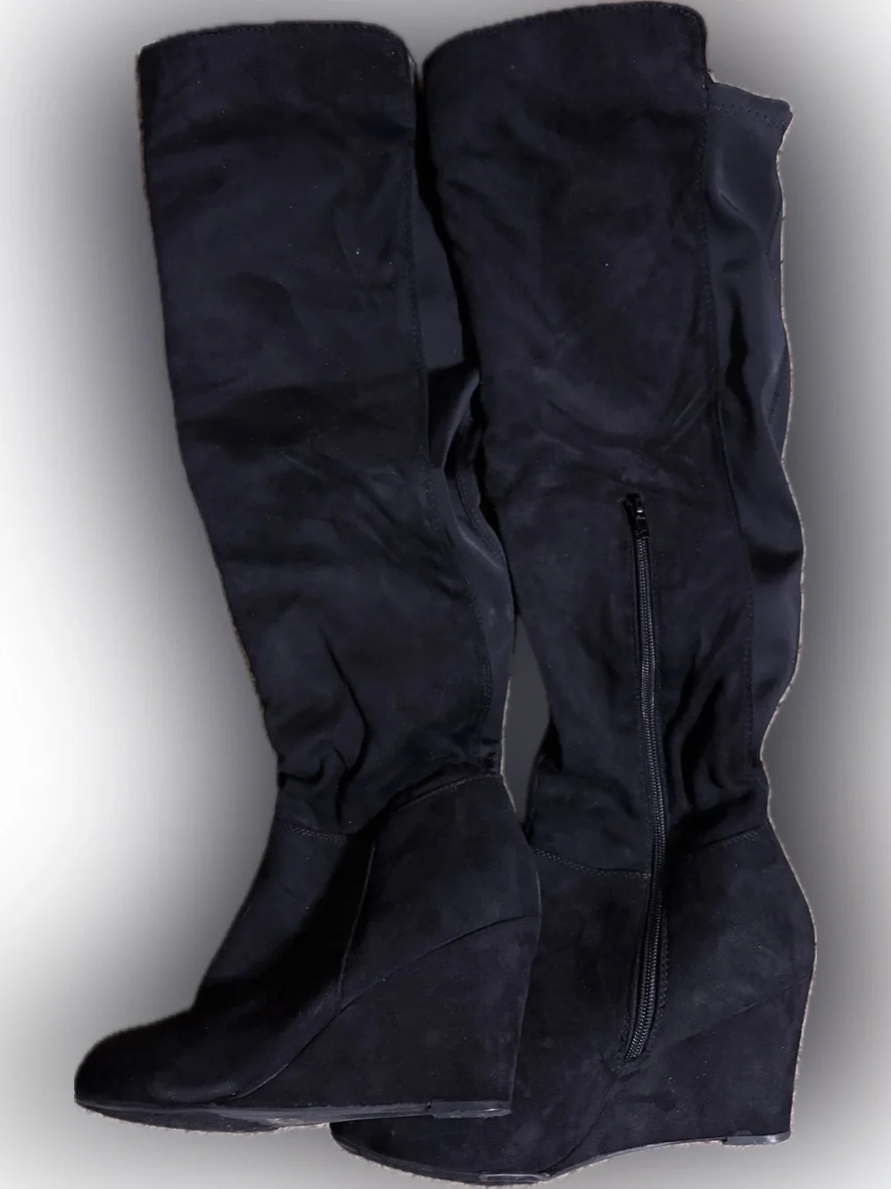 Chinese Laundry - Wedge Knee-High Boots with Side Zip