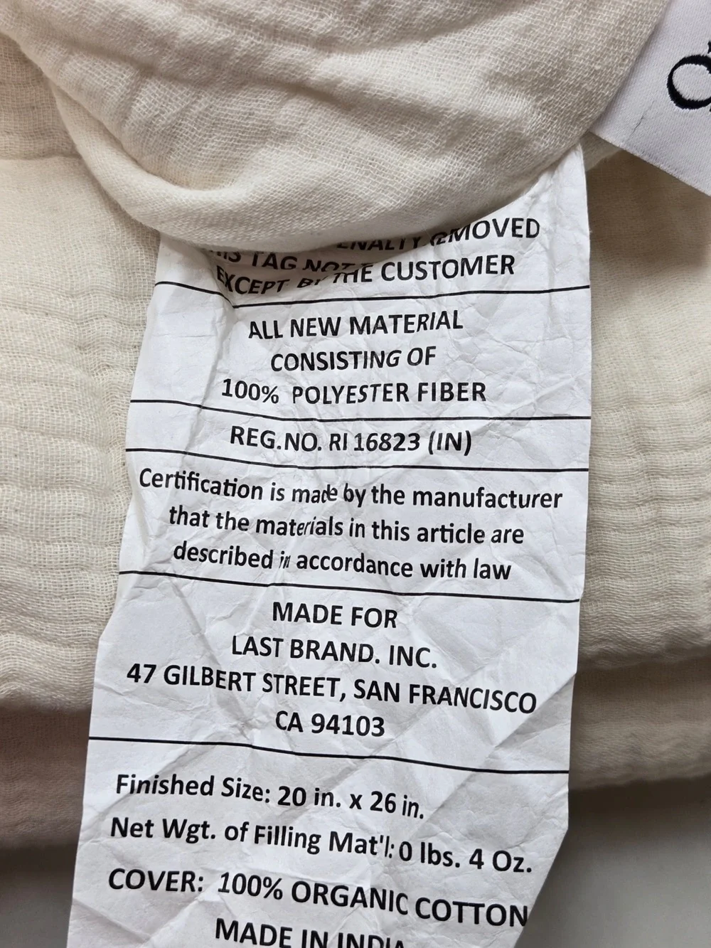 QUINCE Organic Cotton Gauze Box Quilt Set Full/Queen Ivory 9784