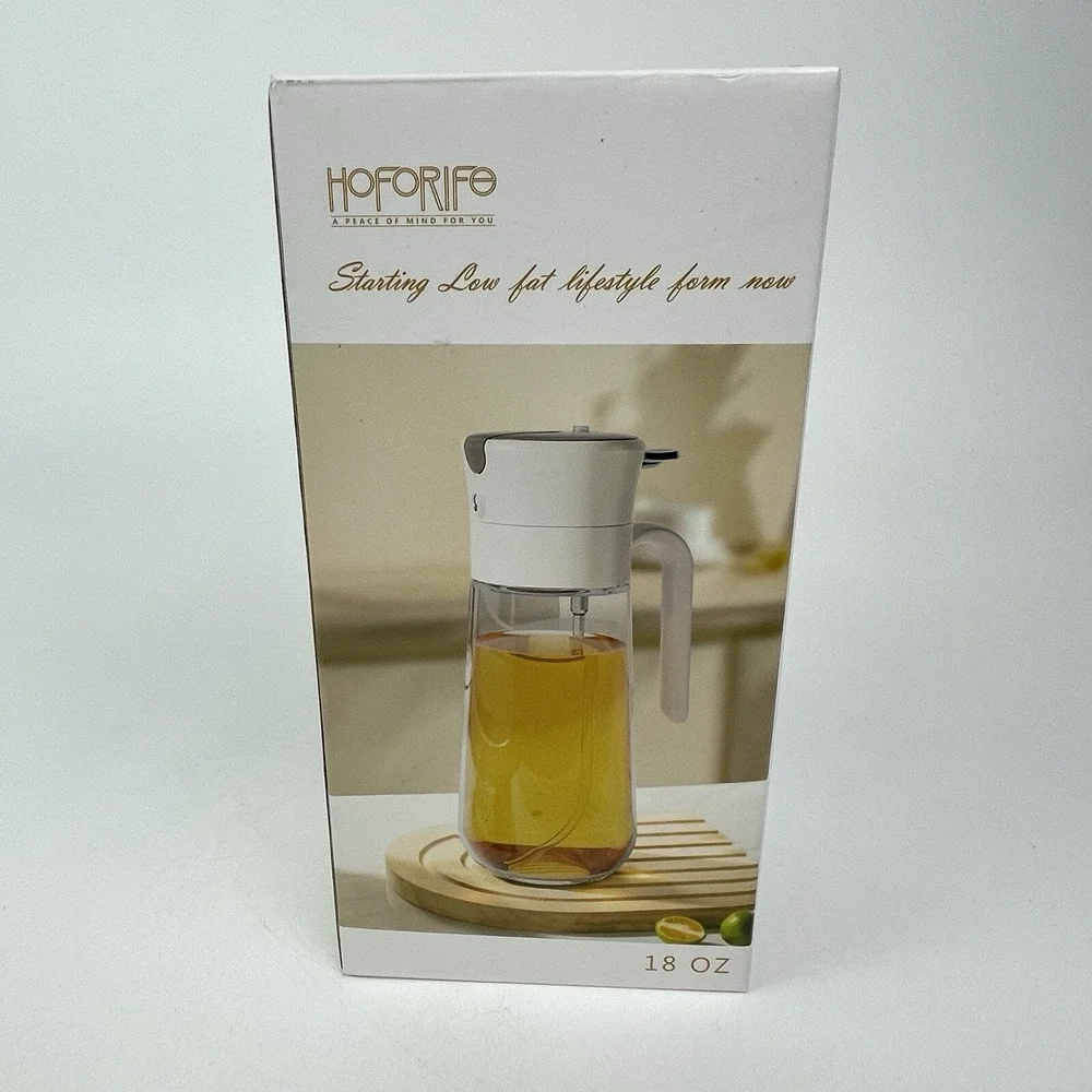 Glass Olive Oil Dispenser Bottle and Oil Sprayer Bottle 2 In 1 Salad Cooking