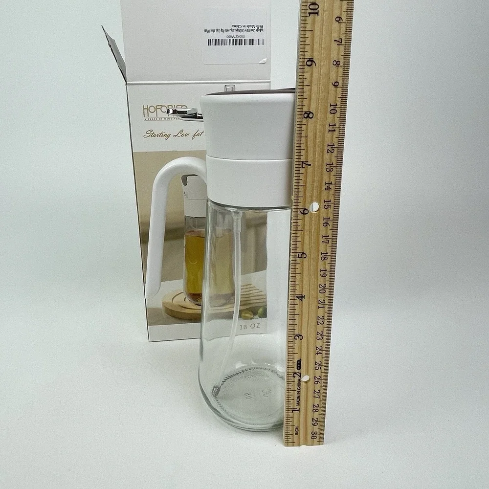 Glass Olive Oil Dispenser Bottle and Oil Sprayer Bottle 2 In 1 Salad Cooking