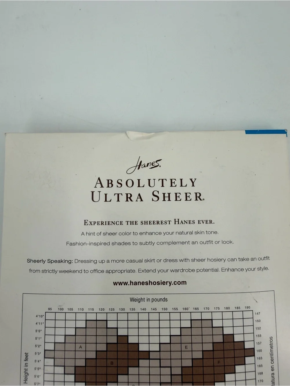 Hanes pantyhose size