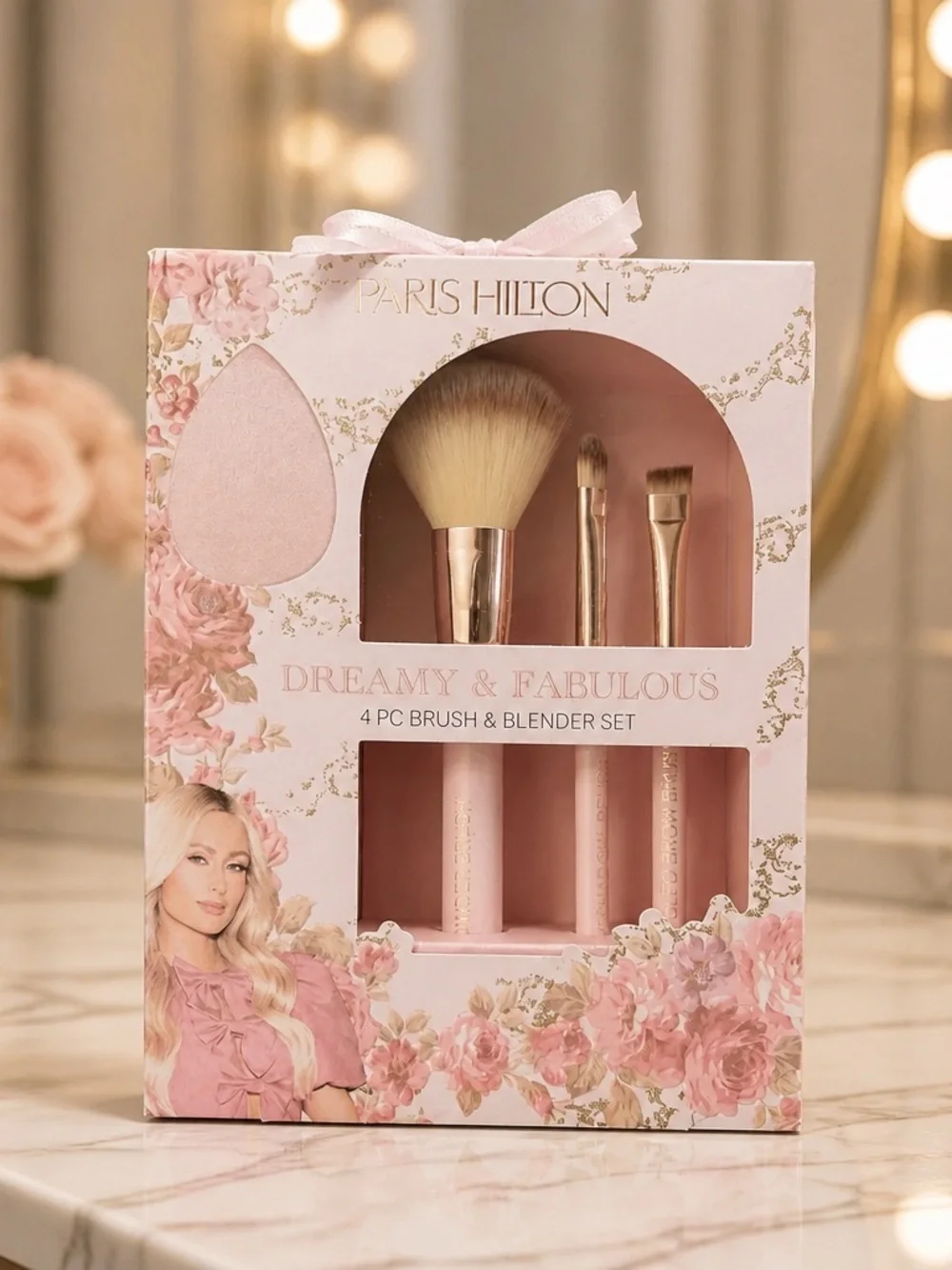 Paris Hilton Dreamy & Fabulous 4 Pc Brush & Blender Set NIB