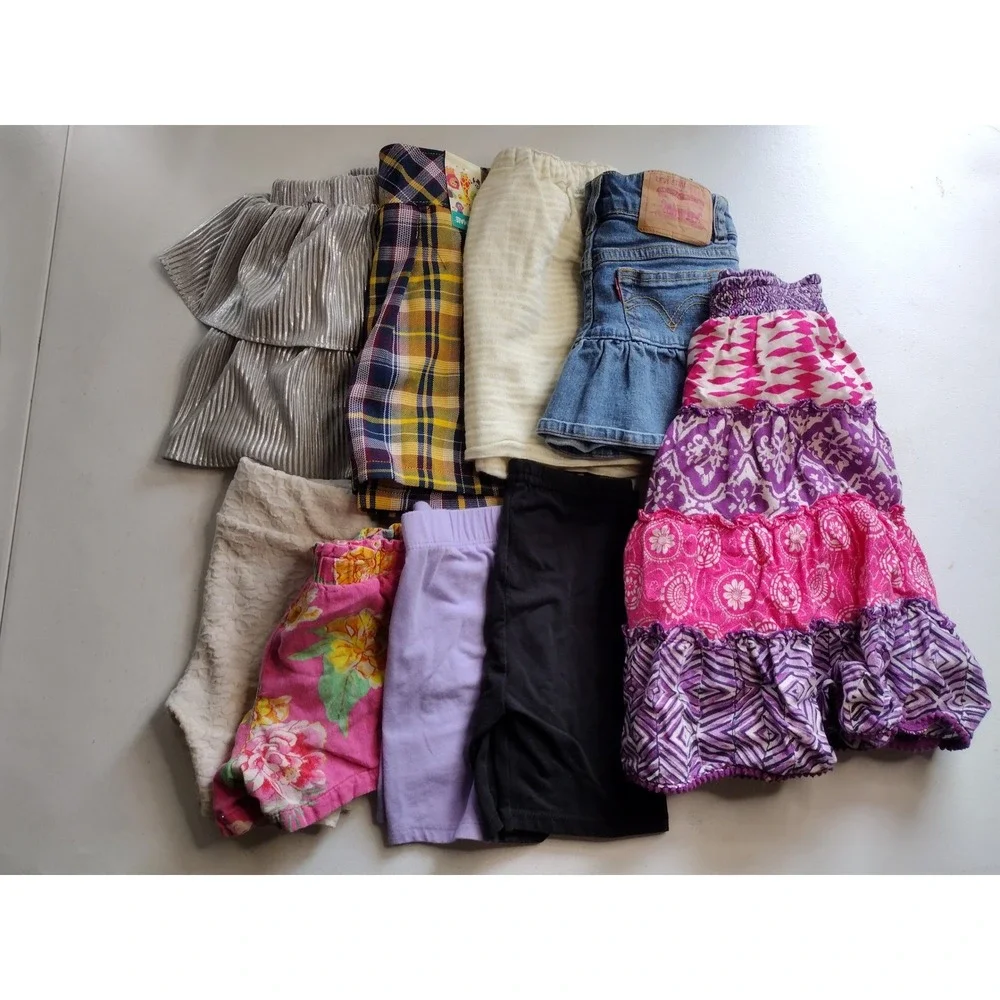 Girls Skirts and Shorts Bundle Levi's Old Navy Disney Garanimals Size 5T 9pc Lot