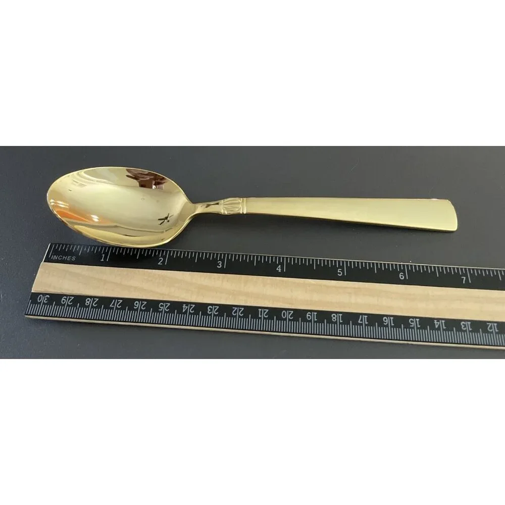 Reed & Barton Sanderling Set Of 5 Oval Soup Spoons Korea Gold Electroplate‎