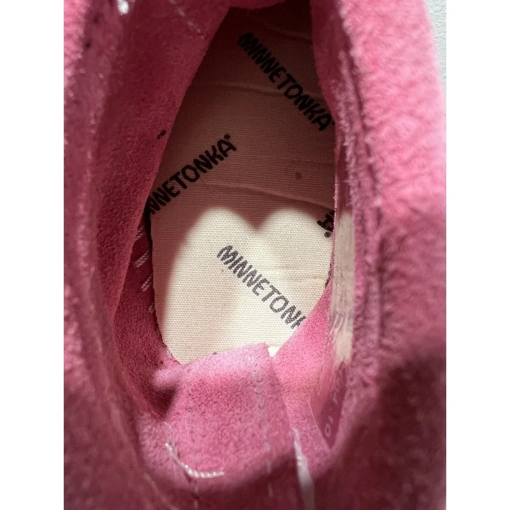MINNETONKA Baby Toddler Size 3 PINK FRINGED ANKLE BOOTS Girls‎ Ankle Bootie