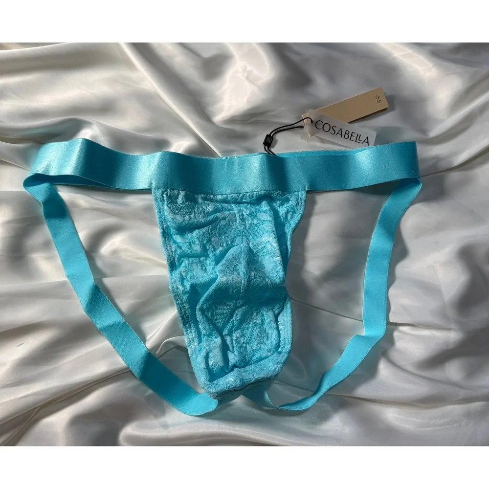 Cosabella‎ Men's Andaman Sea Lace Jockstrap Bold Sexy Statement Underwear M