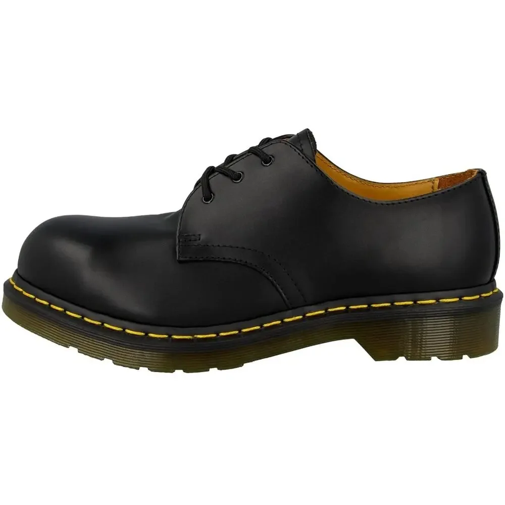 DR. MARTENS ORIGINAL 3 EYE STEEL TOE GIBSON,BLACK FINE HAIRCELL,3 UK