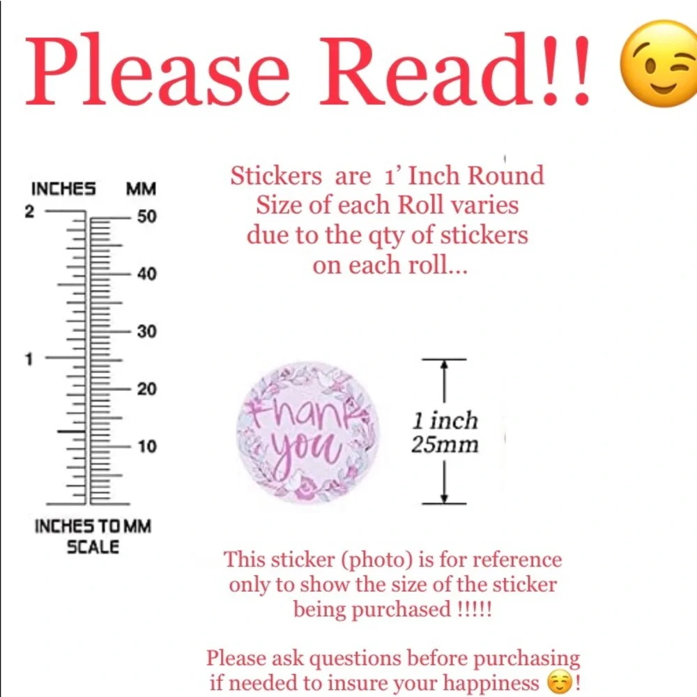 200ct~Thank you Stickers W/Bonus Bags 💛🆕💛  (2 Rolls For $20)