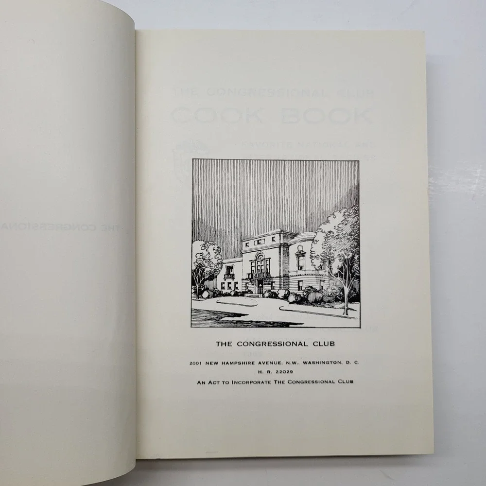 The Congressional Club Cookbook 1965 7th Ed Misprint Upside‎ Down!  Vintage