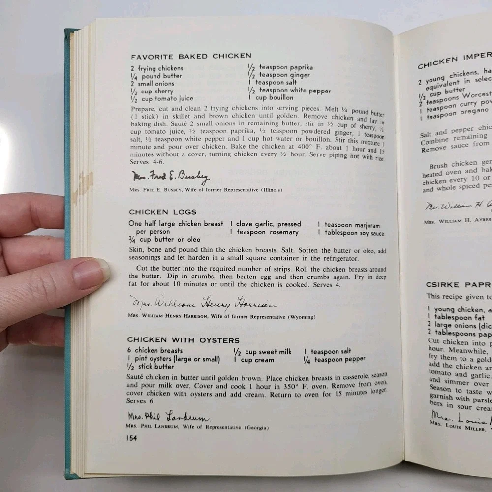The Congressional Club Cookbook 1965 7th Ed Misprint Upside‎ Down!  Vintage