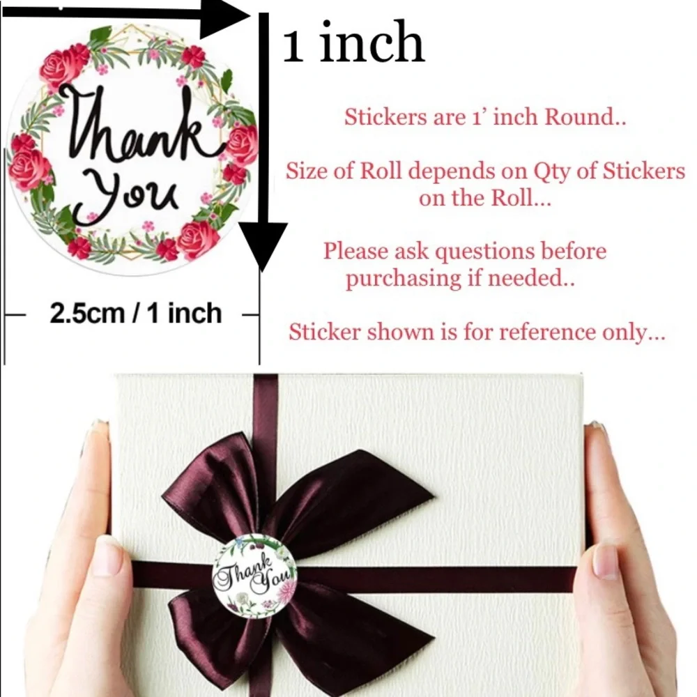 Thank You Stickers $$$ 12pcs check