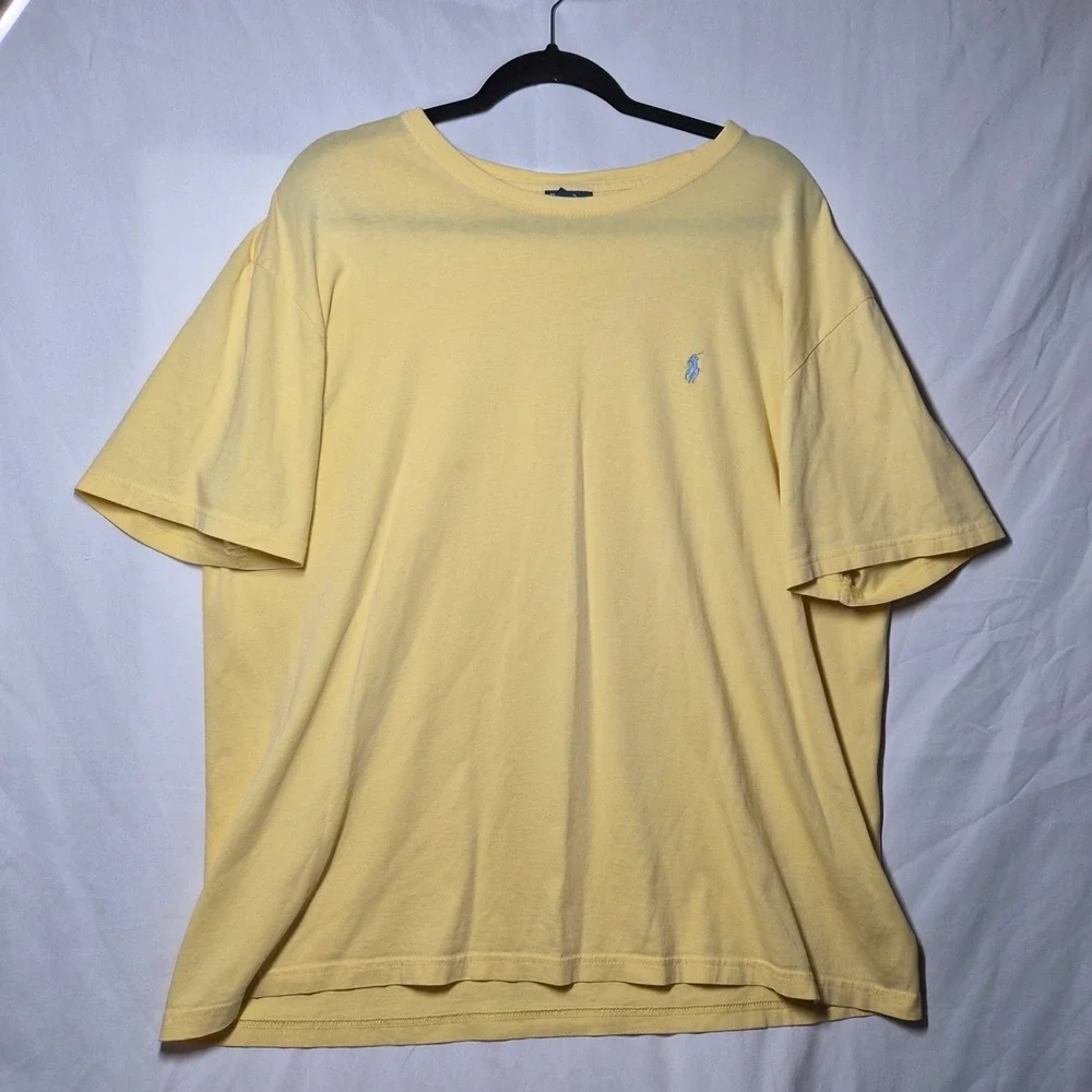 Ralph Lauren T Shirt Yellow Size‎ XL Blue Pony Logo Casual