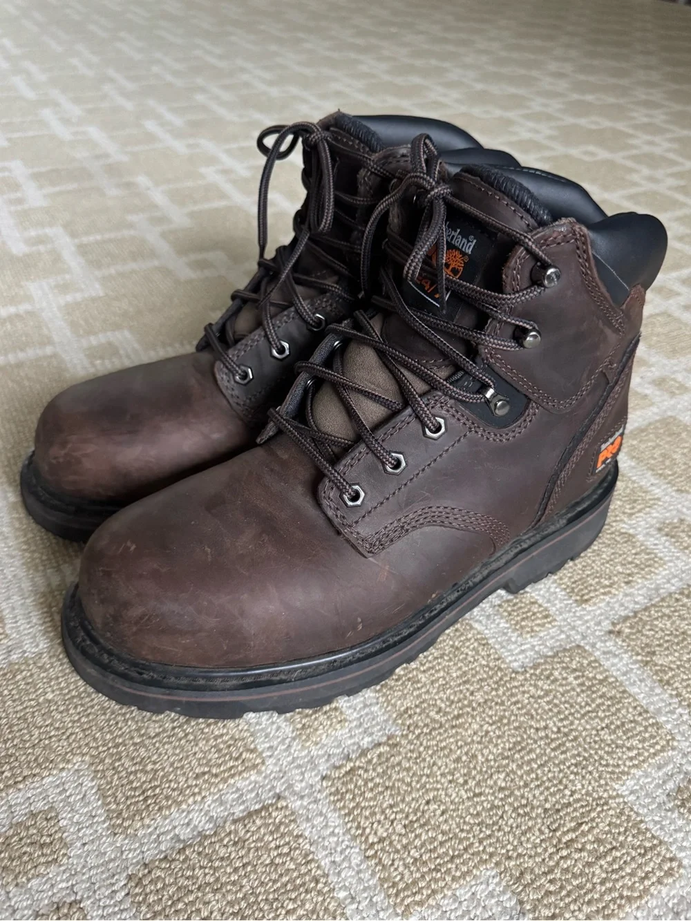 Timberland PRO Pit Boss 6” Steel Toe EH Work Boots Streetwear Brown Men’s 8.5W