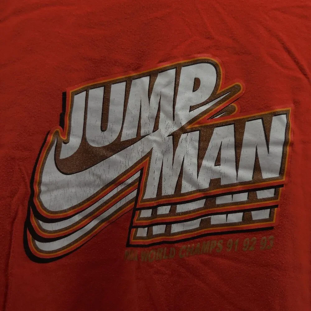 Nike Air Jordan Jump Man NBA World Champs 91 92‎ 93 T-Shirt 3 Swoosh Logo XL