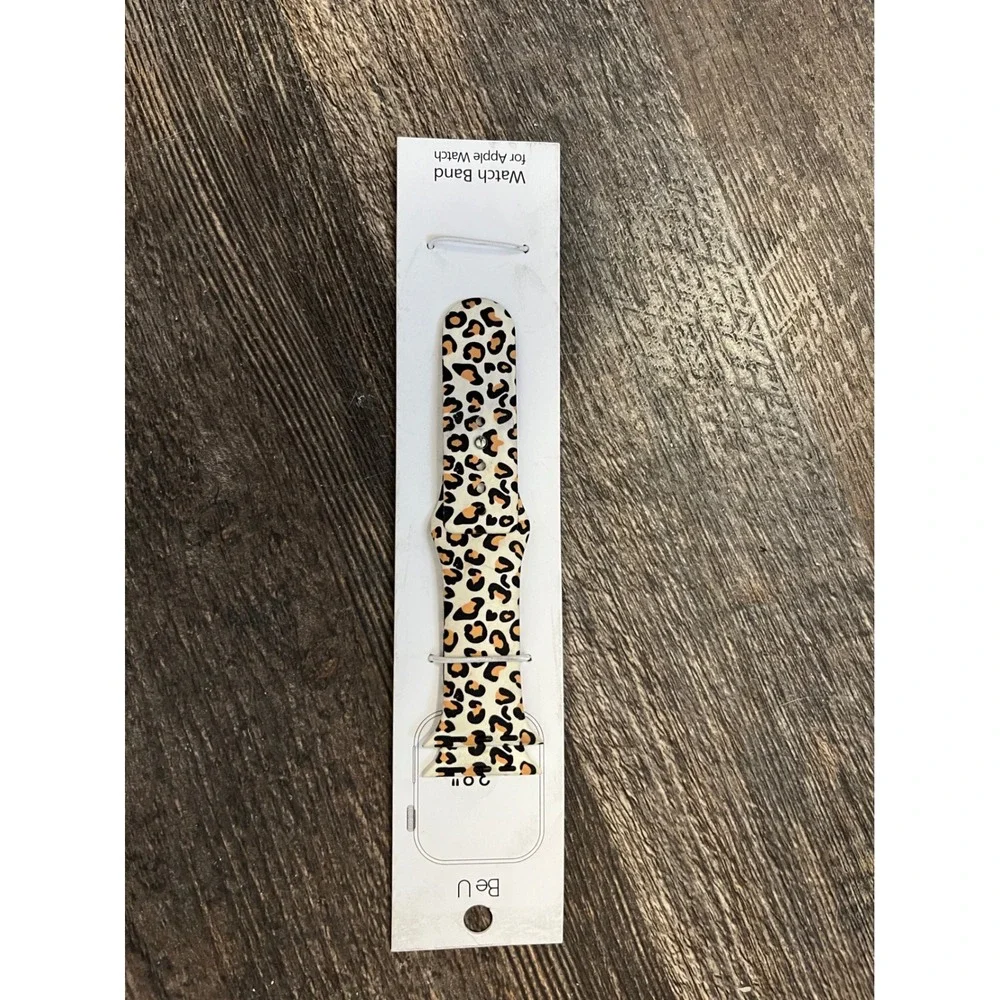 Be‎ U Leopard Print Apple Watch Band Strap Replacement Sport Silicone