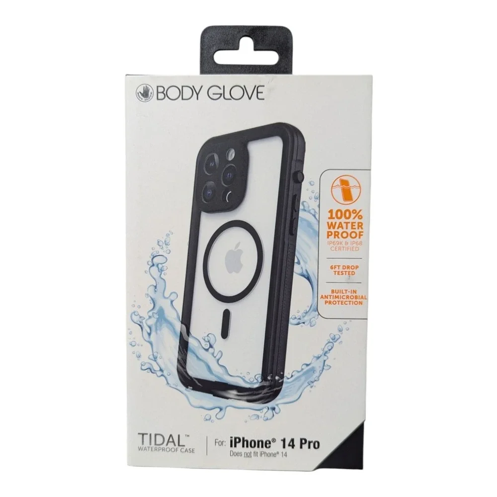P5. Body Glove Tidal Waterproof with MagSafe Case For iPhone 14 Pro Black/Clear‎