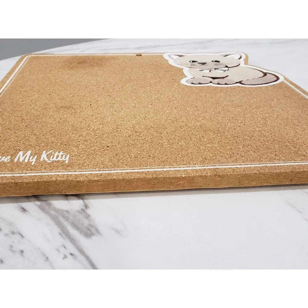 Vintage 2000s y2k small bulletin cork board office bedroom decor kitten‎ cat