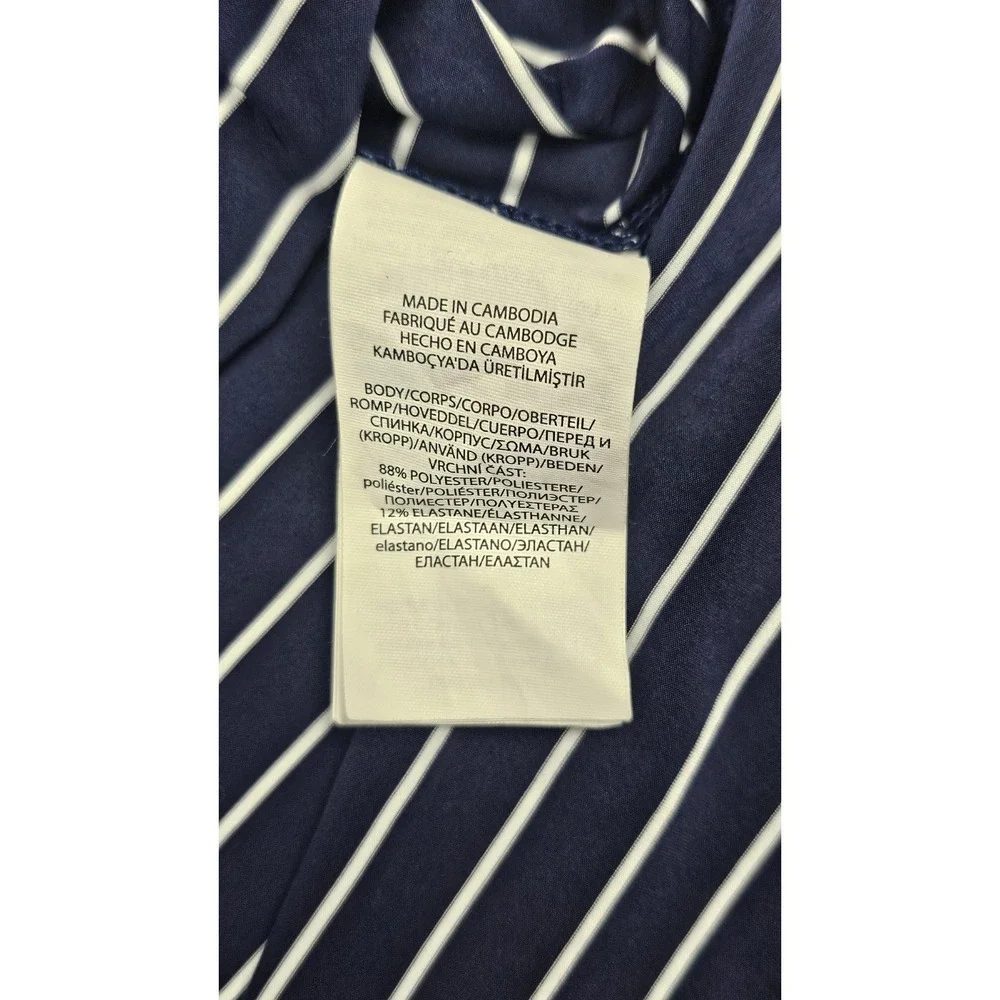 Rlx‎ Ralph Lauren Polo Golf Shirt Mens XL Blue White Striped ShortSleeve