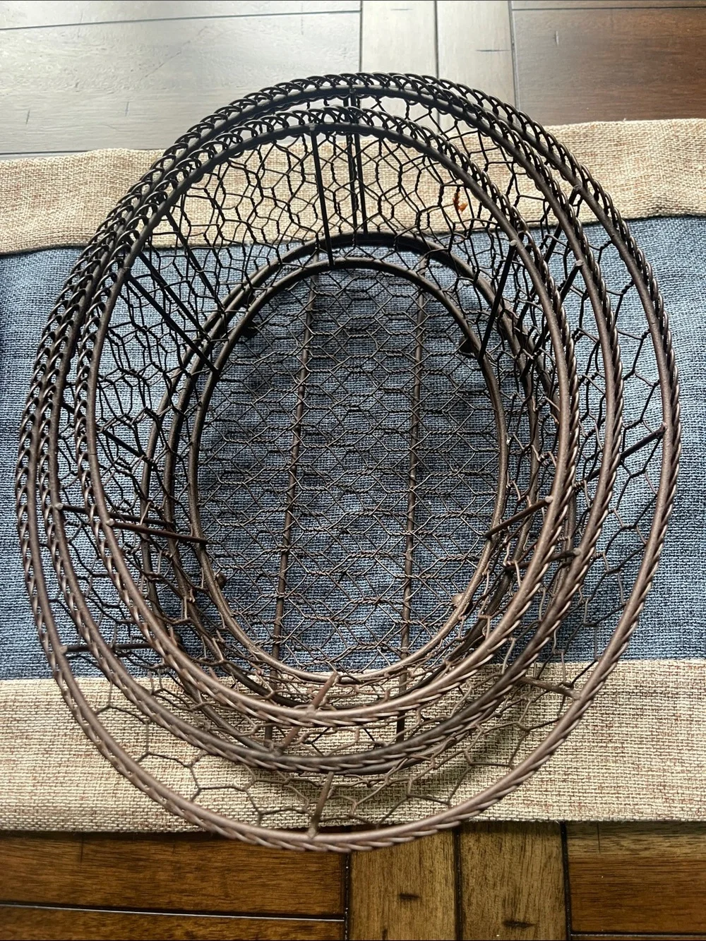 Rustic Brown Wire Nesting Baskets - Home Storage & Organization