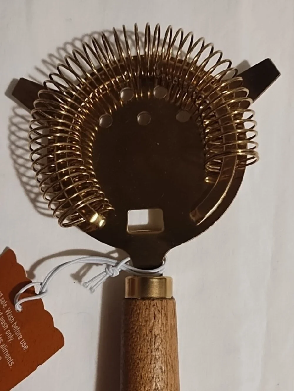 Ashland Gold and Wood Cocktail Strainer NWT.