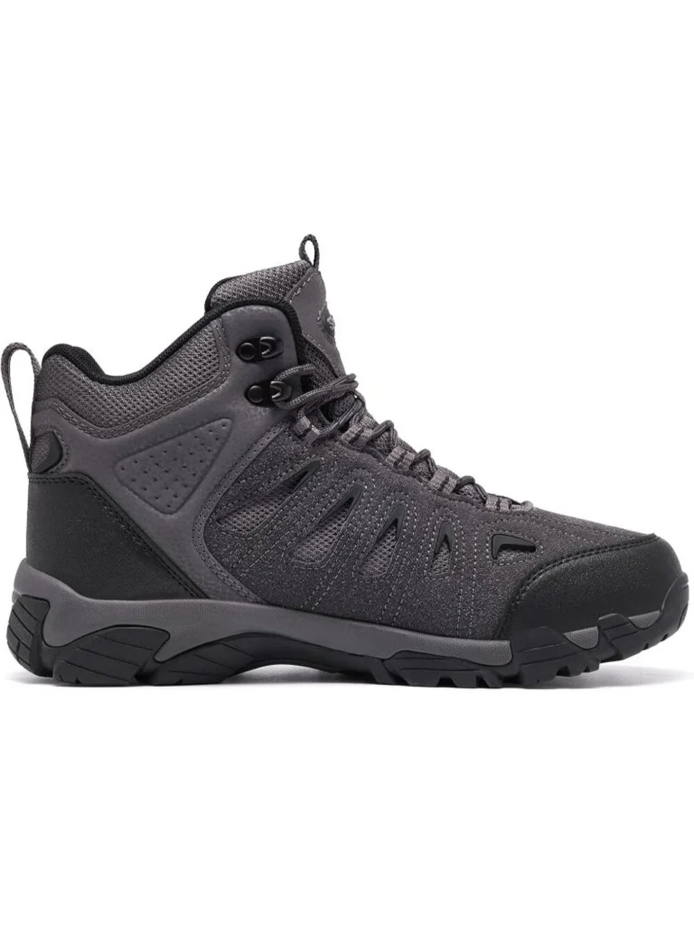Men's Grey Waterproof Shoes Casual Mid Top Round Toe Non Slip Hiking Boots