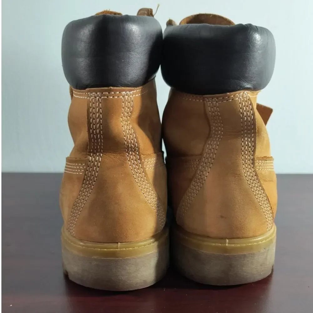 Timberland Premium 6 Inch Waterproof Boots Men's Size 9.5 Wheat Nubuck Leather