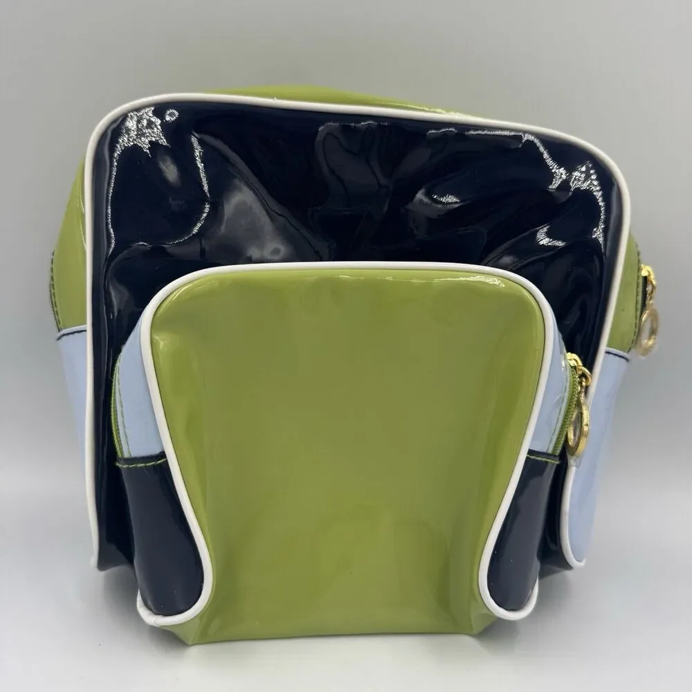 Estee Lauder Color Block‎ Waterproof Make Up Bag set of 2 Blue and Green