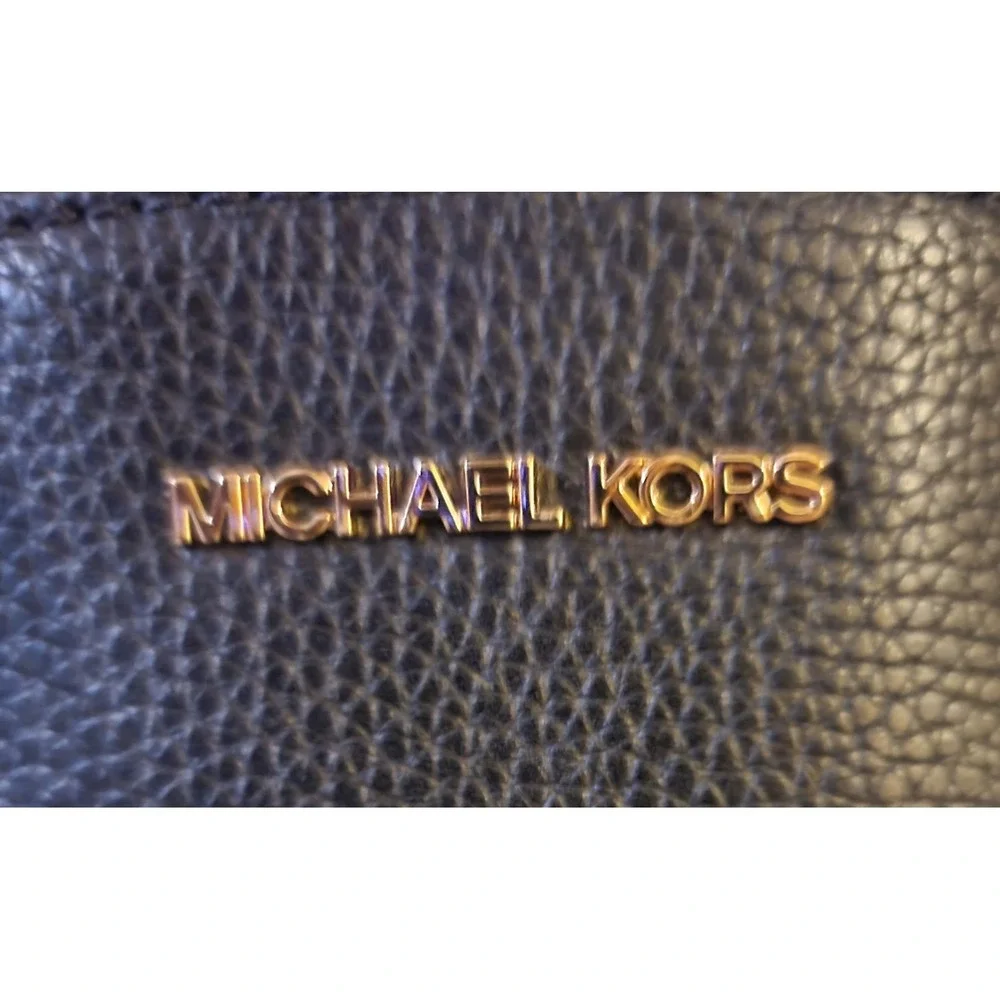Michael Kors Austen Medium Leather Satchel Purse, Black