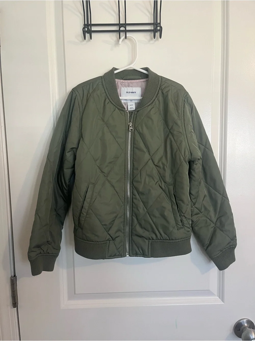 Old Navy Olive Green Quilted Bomber Jacket
