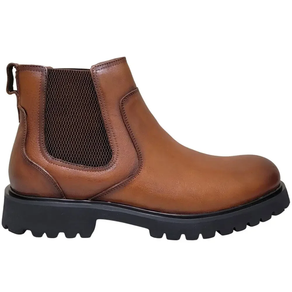 Vintage Foundry Men Charles Chelsea Boots Size US 9.5M Tan Brown Leather