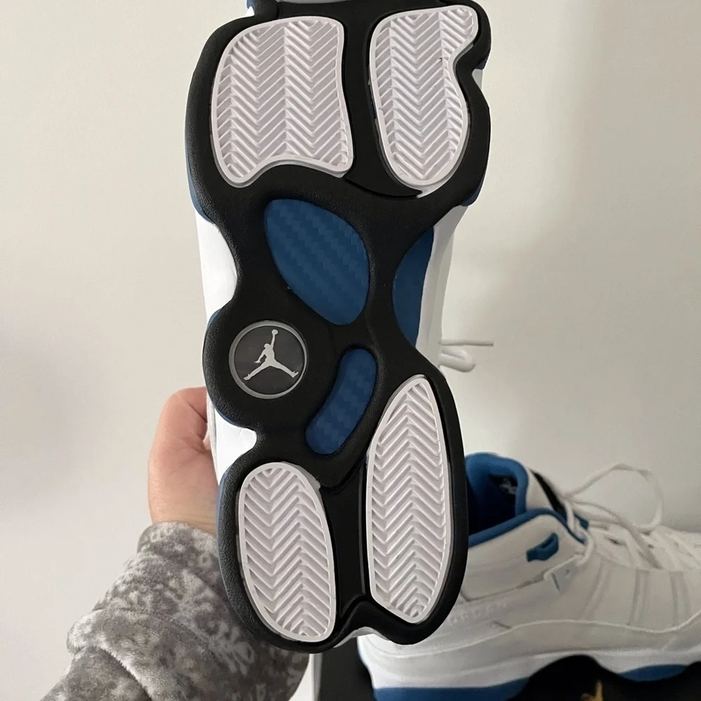 Nike Air Jordan 6 Rings White Marina Blue | size 10| 322992 114
