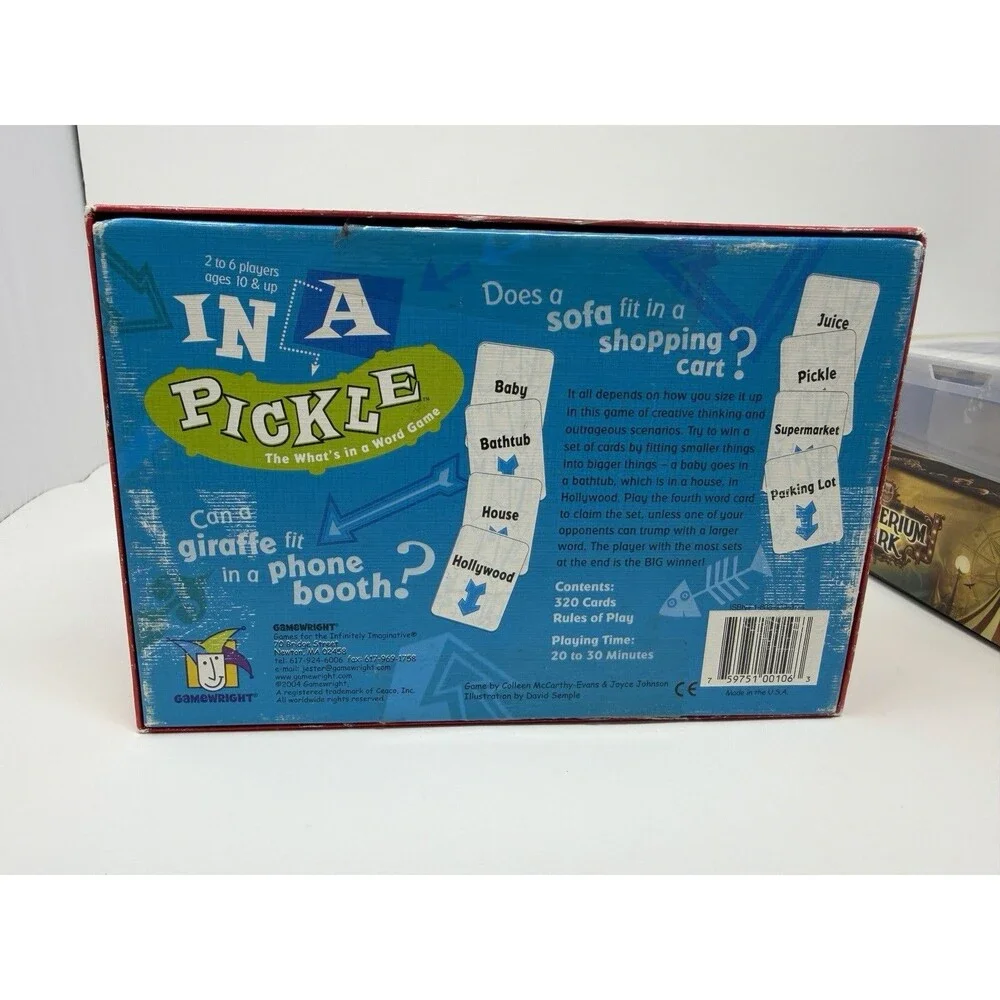 4 Family / Party Board Games (10-12+, 2-4+ Player) In A Pickle, Etc. - COMPLETE