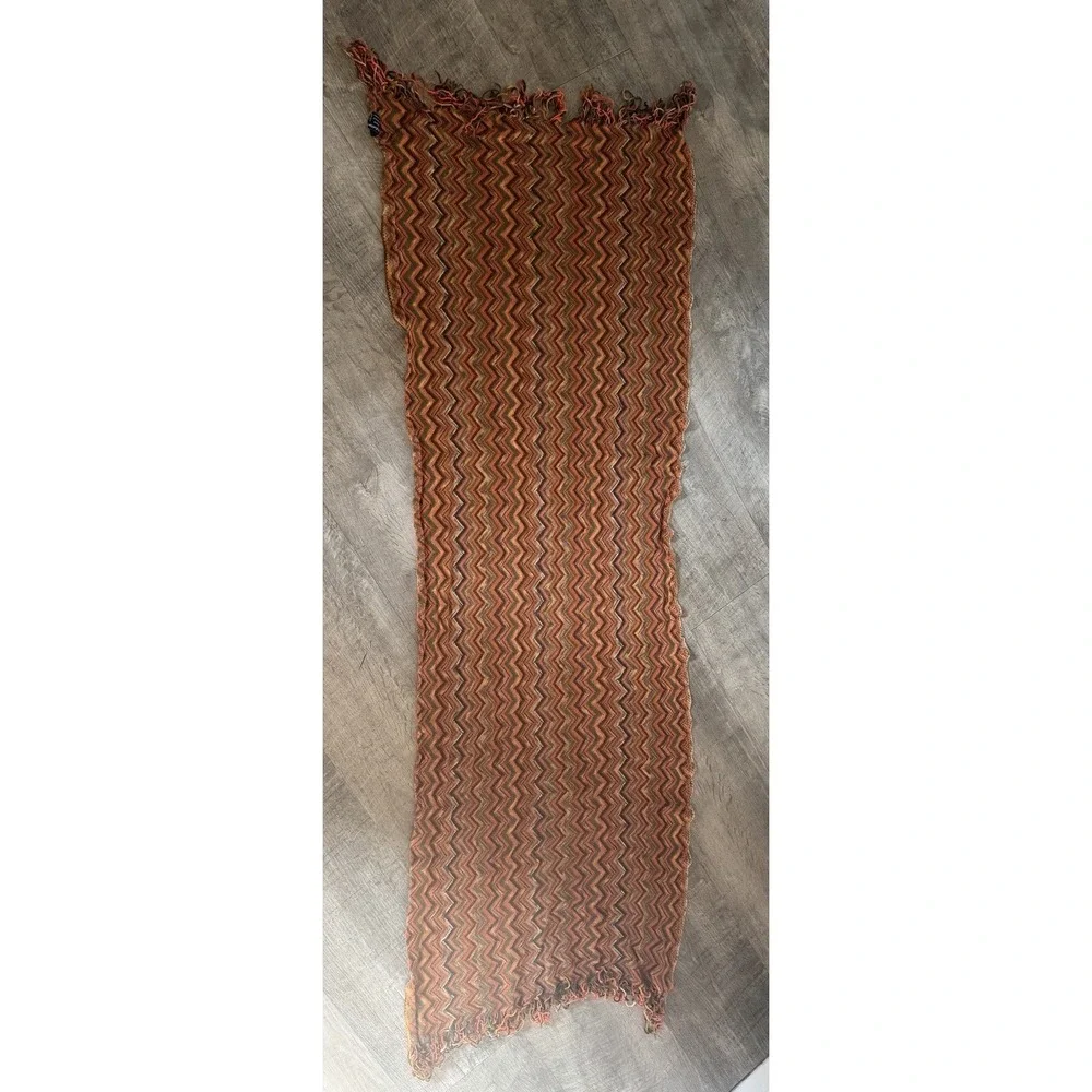 Manifattura Almar Scarf 100% Acrylic Orange Stripes Italy 60