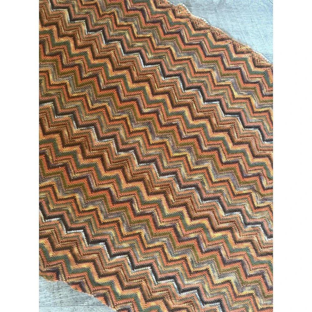 Manifattura Almar Scarf 100% Acrylic Orange Stripes Italy 60
